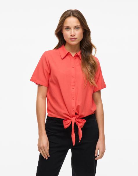 Vila - Camicia a maniche corte color Dubarry - view 1
