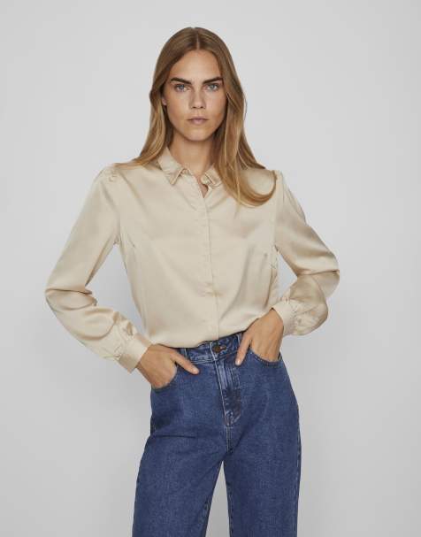 Vila - Camicia color cemento - view 1