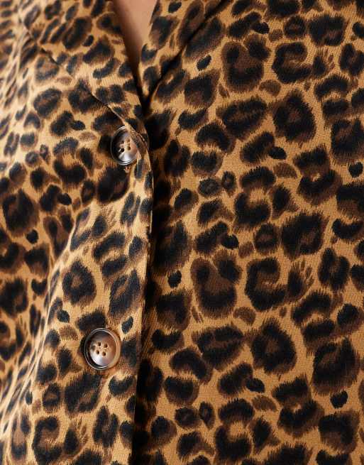 Vila - Camicia giacca con stampa leopardata e bottoni, 4 di 4