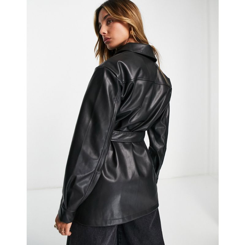 Giacche Donna Vila - Camicia giacca nera in pelle sintetica