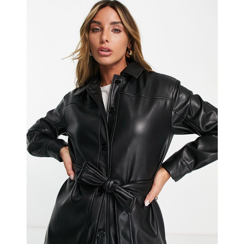 Giacche Donna Vila - Camicia giacca nera in pelle sintetica