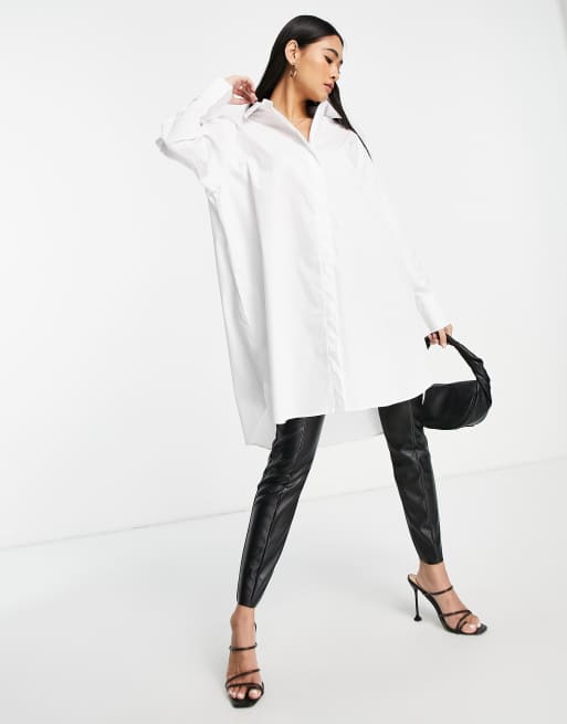 Vila Camicia in cotone taglio lungo bianca WHITE ASOS