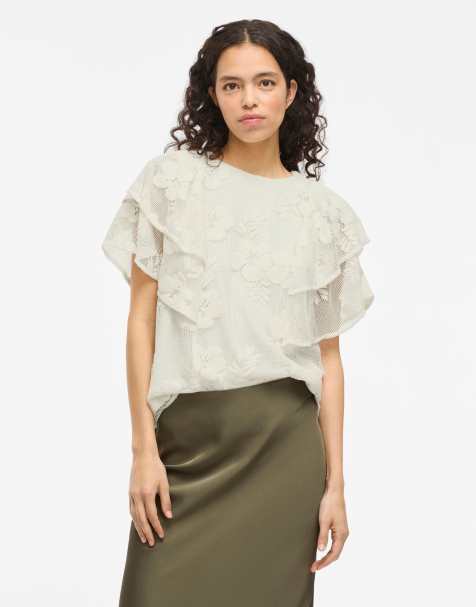 Vila Cap sleeve top in birch