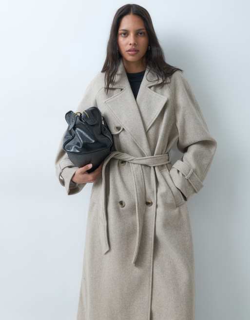 Vila cappotto formale oversize doppiopetto in mélange, 3 di 5