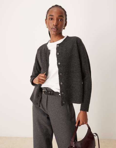 Vila - Cardigan in maglia color grigio scuro - view 1