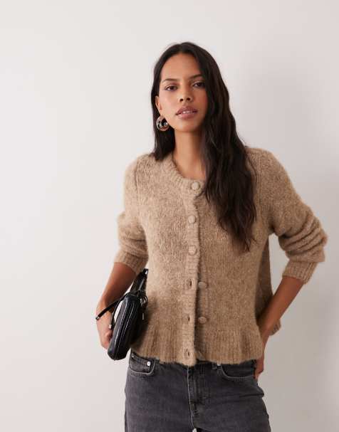 Vila cardigan lavorato a maglia con peplo e fondo beige mélange - view 1