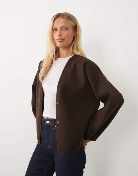 Vila chaqueta ligera corta en marrón chocolate - view 1