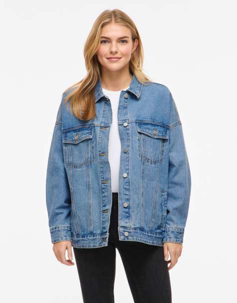 Vila - Chaqueta vaquera extragrande en denim claro - view 1
