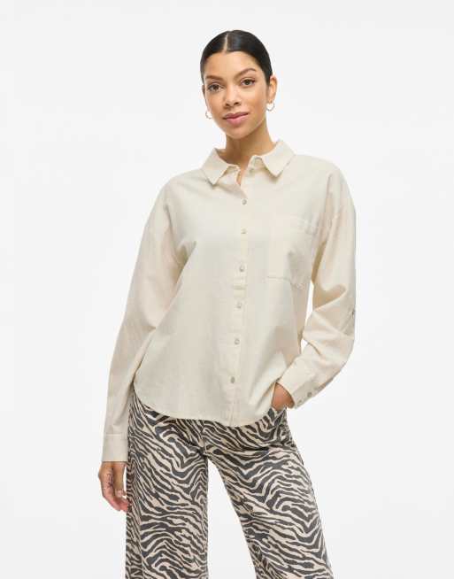 VILA - Chemise - Naturel chiné clair
