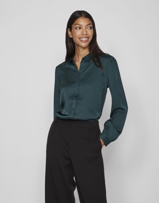 VILA - Chemise - Vert limon