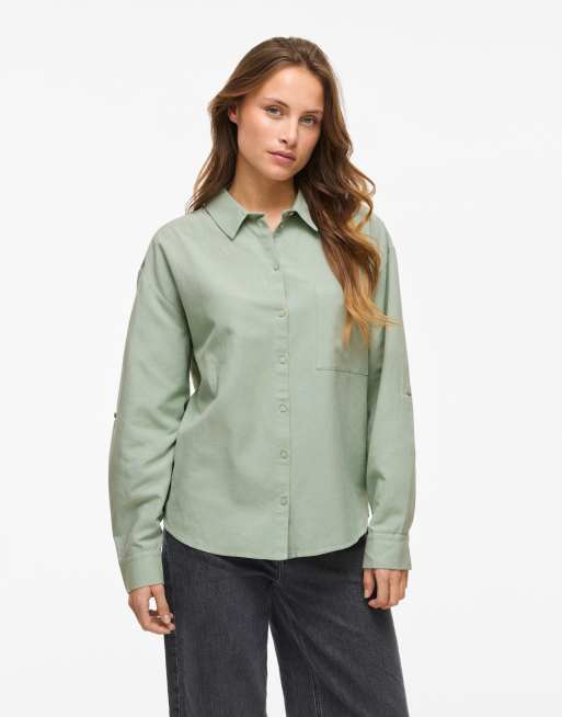 VILA - Chemise - Vert limon