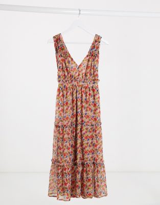 chiffon floral midi dresses