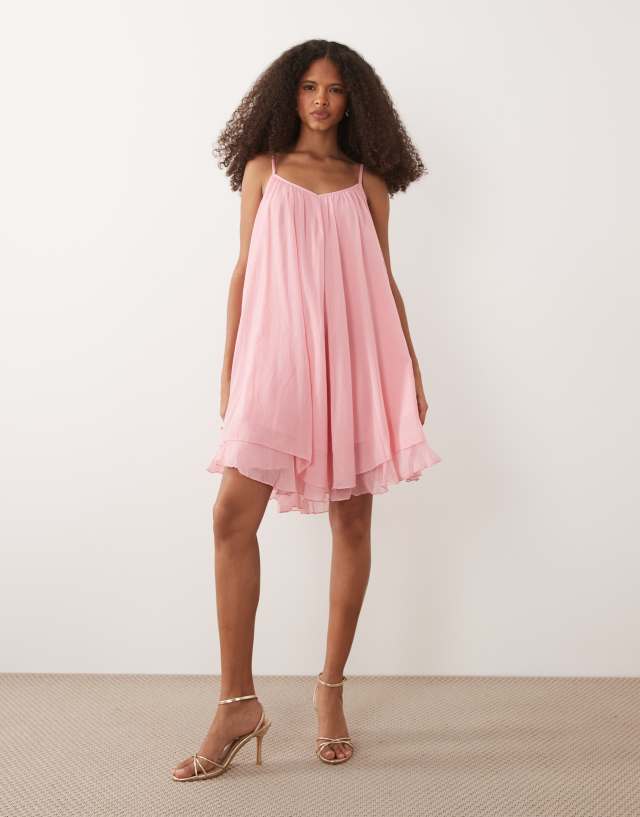 backless halter dress mini Silk with Scarf Neck Open Back Short Silk Dress Pink / S Refined for the occasion Fantasy Lace Long Sleeves feed-gender-women Color:LightBlue