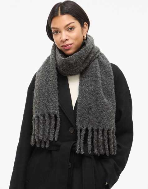 Vila Scarf in dark grey melange
