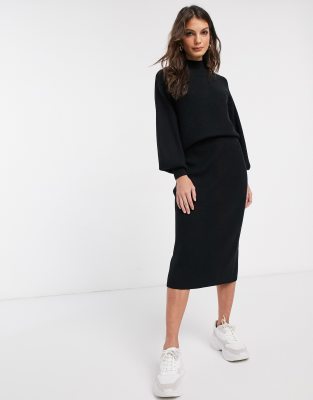 black midi skirt co ord