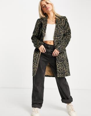 Vila coat in leopard print - ASOS Price Checker