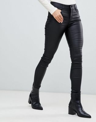 Vila coated skinny jean in black | ASOS