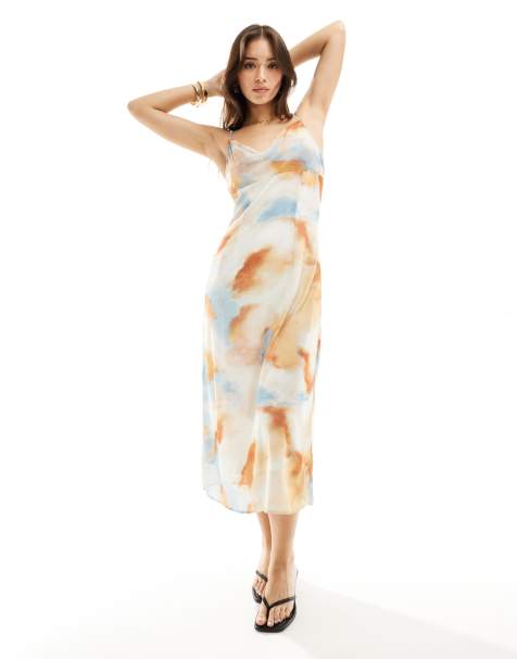 Vila cowl neck cami maxi dress in abstract dream print - view 1
