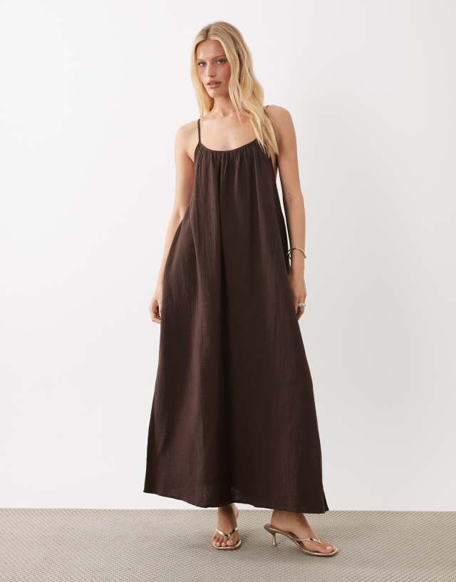 crinkle cotton dress Vila - Maxi Cami Slip - Women - - 36 EU What to Wear to Color:white Soleil dress BIS-07-26-24 100% cotton