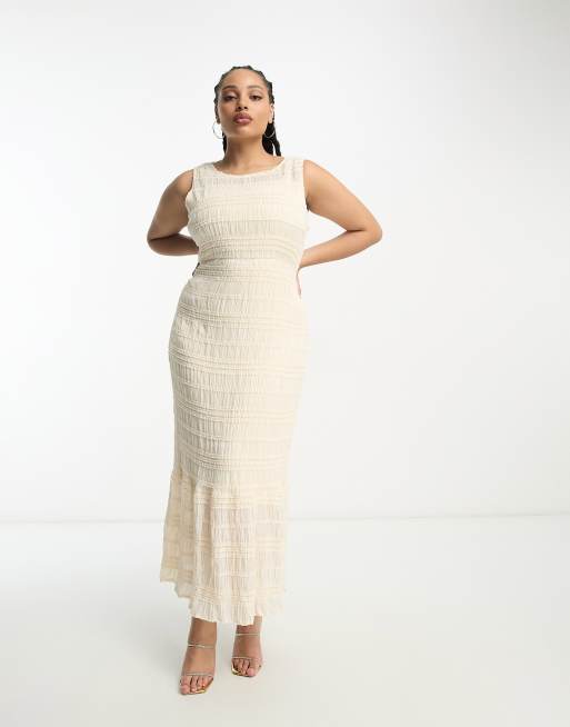 Plus size cream sales lace dress