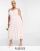 Vila Curve - Exclusivité - Robe mi-longue texturée de demoiselle d'honneur à volants et fines bretelles - Rose