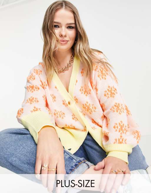 Vila Curve - Gilet en maille à imprimé - Orange