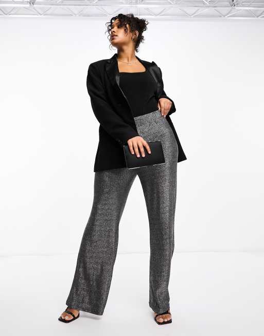 Shape Black Sequin Pants, Curve