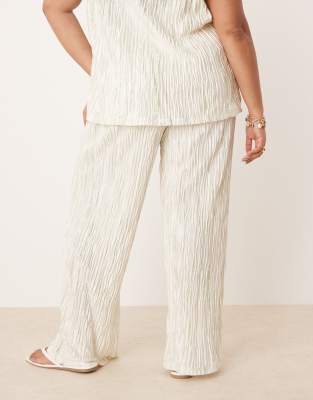 Vila Curve High Rise Plisse Wide Leg Pants