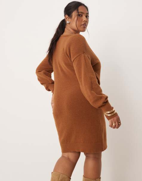 thumbnail image 2 of GRACE KARIN Casual Long Lantern Sleeve Dress 2025 A Line, Fall Winter Sweater Dresses Ribbed 2 of 14