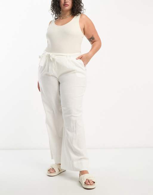 White Wide Leg Linen Dress Pants Buy Codes