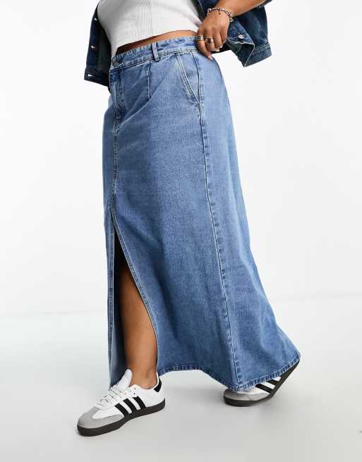 Willa Double Waistband Denim Maxi Skirt - Sustainable Denim