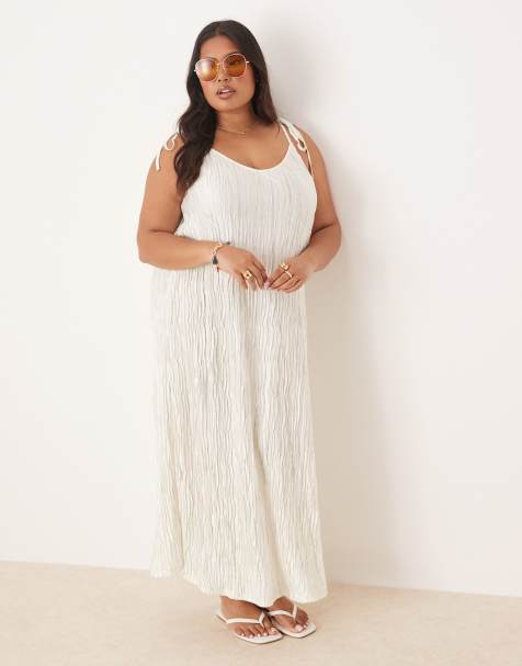 VILA - Curve - Plissé maxi cami-slipdress in zachtgroene tie-dye - view 1