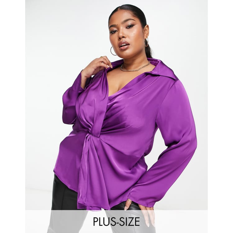 Lavender store satin blouse