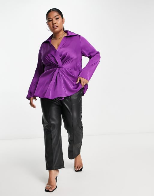 Lavender store satin blouse