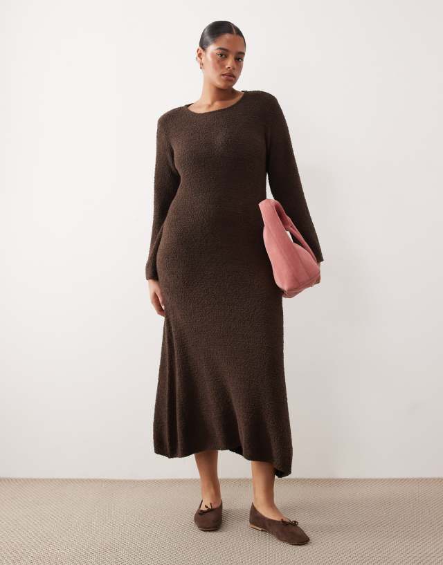 maxi brown sweater dress Vila Curve - - Women - Polyester - 52 EU Global-fashion_detail-Jacquard Vegan blue cheese flavour Color:BLACK-NUDE this minimalist knitwear set