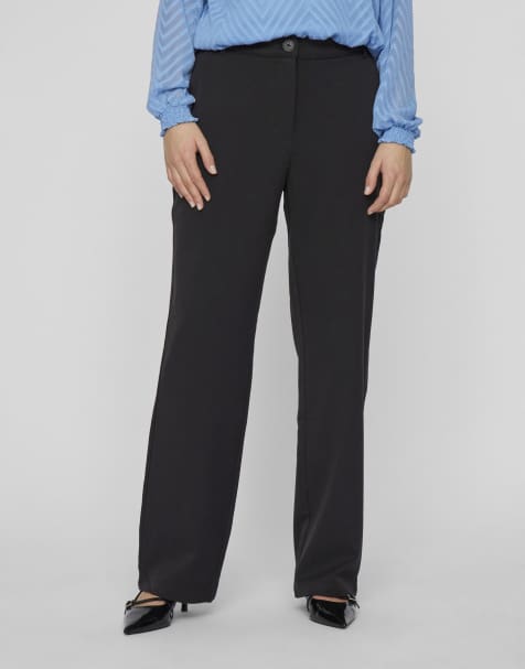 Vila Straight-leg trousers in black