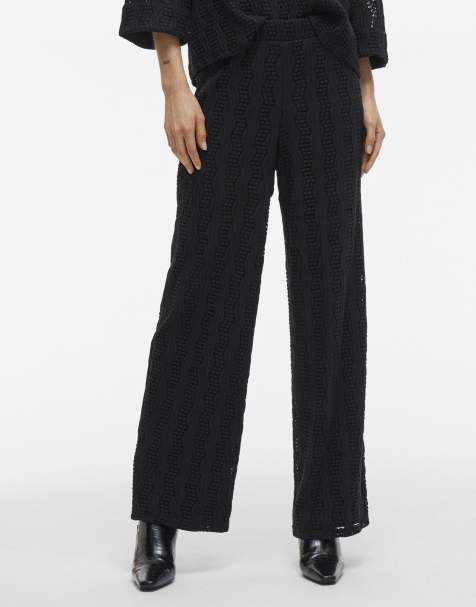 Vila Wide-leg trousers in black