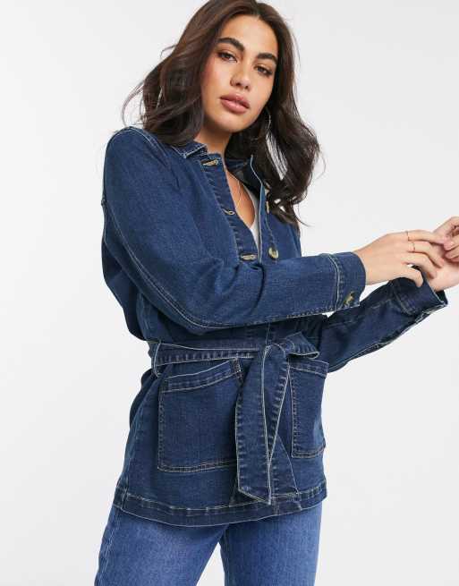 Belted jeans outlet jacket