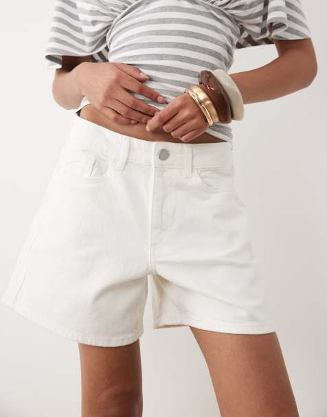 VILA - Denim short met hoge taille in wit - view 1