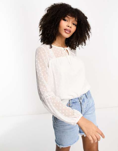 Vila long sleeve lace top