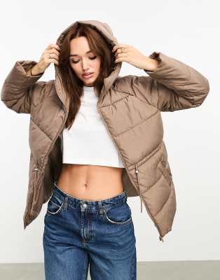 Vila - Doudoune nouée à la taille - Marron