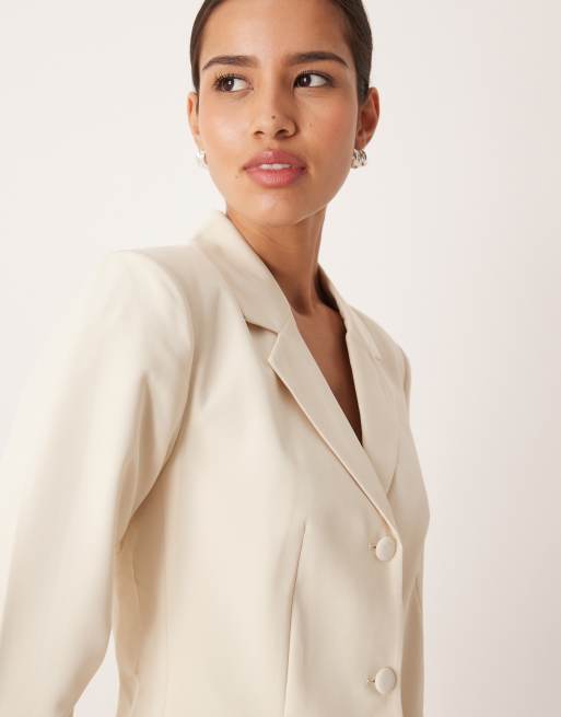 VILA – Eleganter Blazer in Birkencreme, Kombiteil, 3 von 4