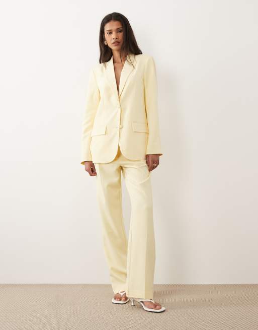 VILA – Eleganter Blazer in Pastellgelb mit verdeckten Knöpfen, Kombiteil, 2 von 4