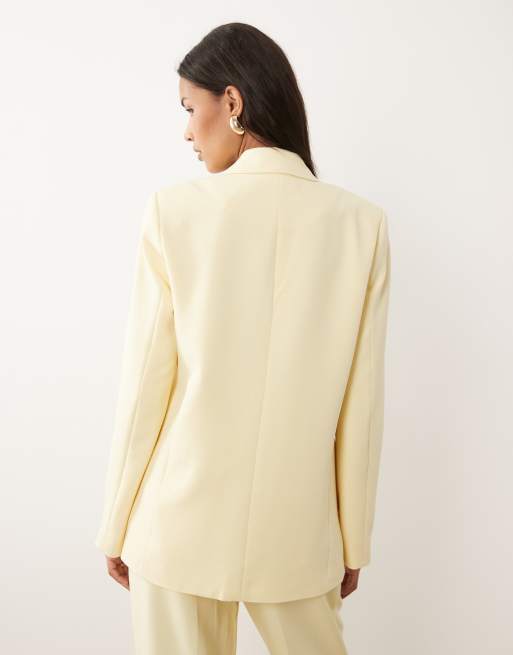 VILA – Eleganter Blazer in Pastellgelb mit verdeckten Knöpfen, Kombiteil, 4 von 4