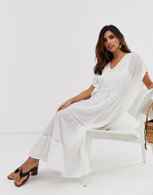 white cotton kaftan dress
