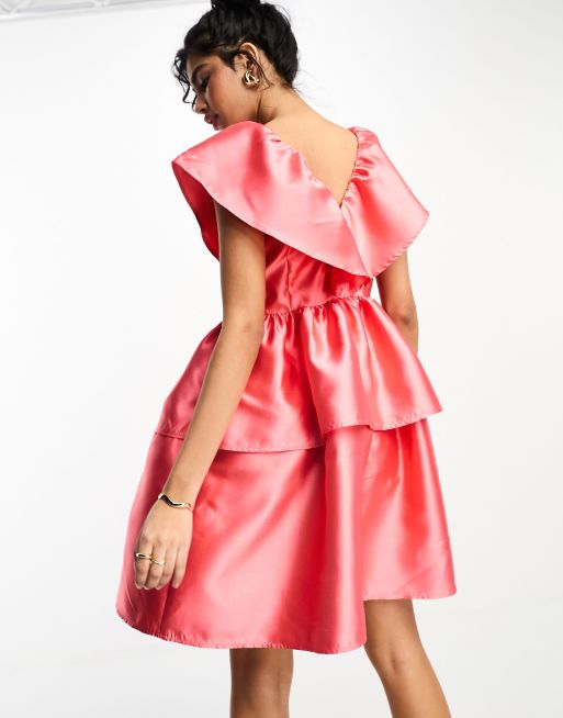 Anaya cami ruffle tiered mini dress in pink