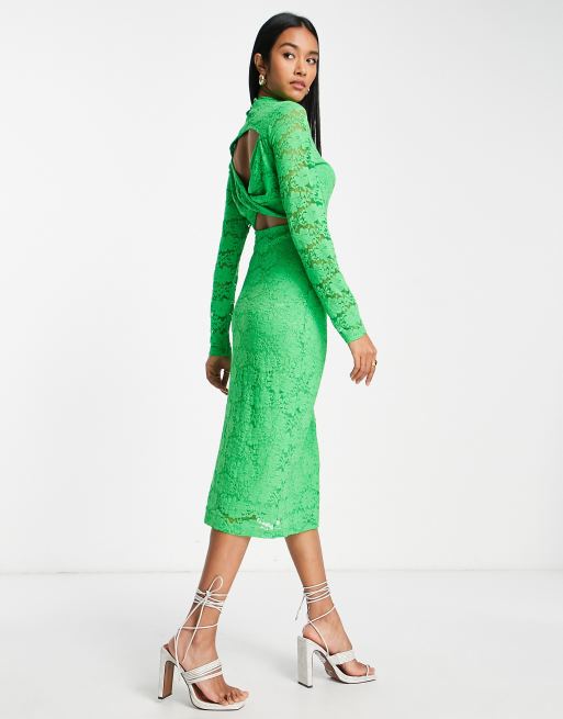 Vila contrast 2025 lace midi dress