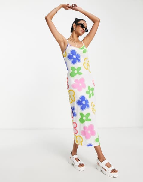 Vila Exclusive maxi cami dress in bold floral print