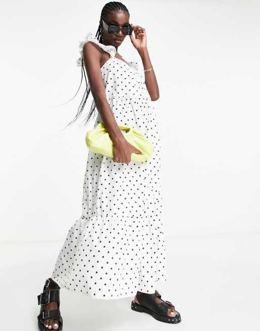 Asos polka cheap dot maxi dress