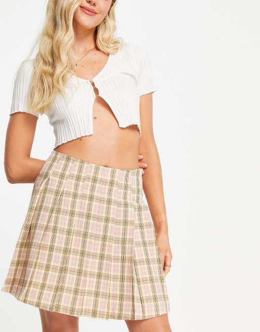 Asos pink best sale pleated skirt